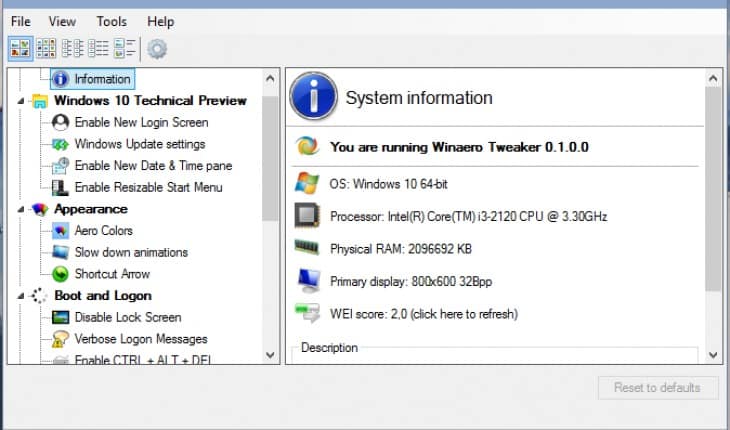Winaero Tweaker