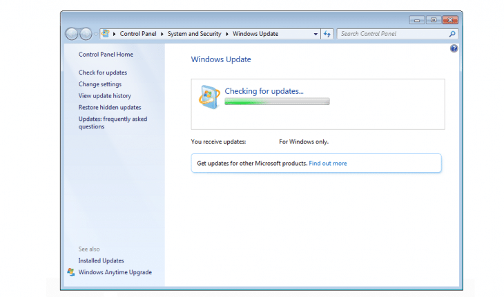 windows 7 parallels update hangs