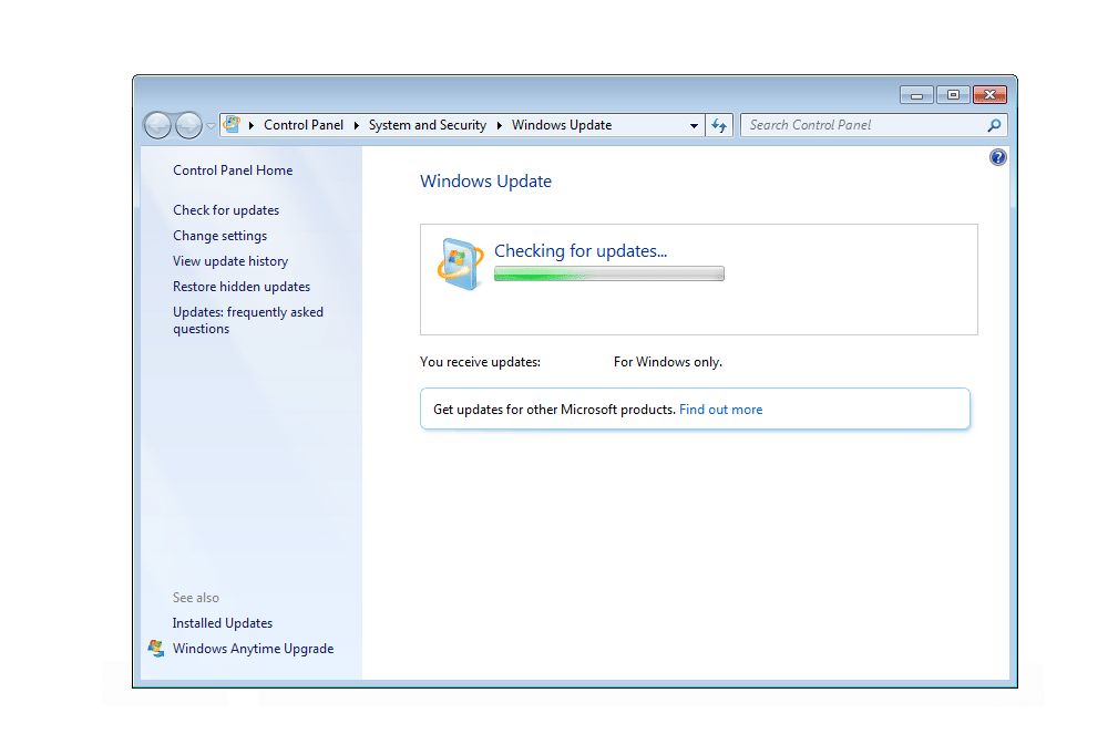 windows 7 update stuck at 99
