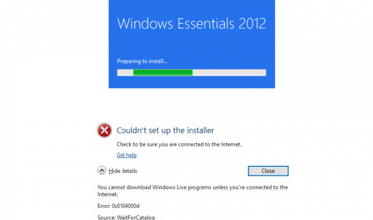FIX: Windows Essentials 2012 setup error 0x800c0006